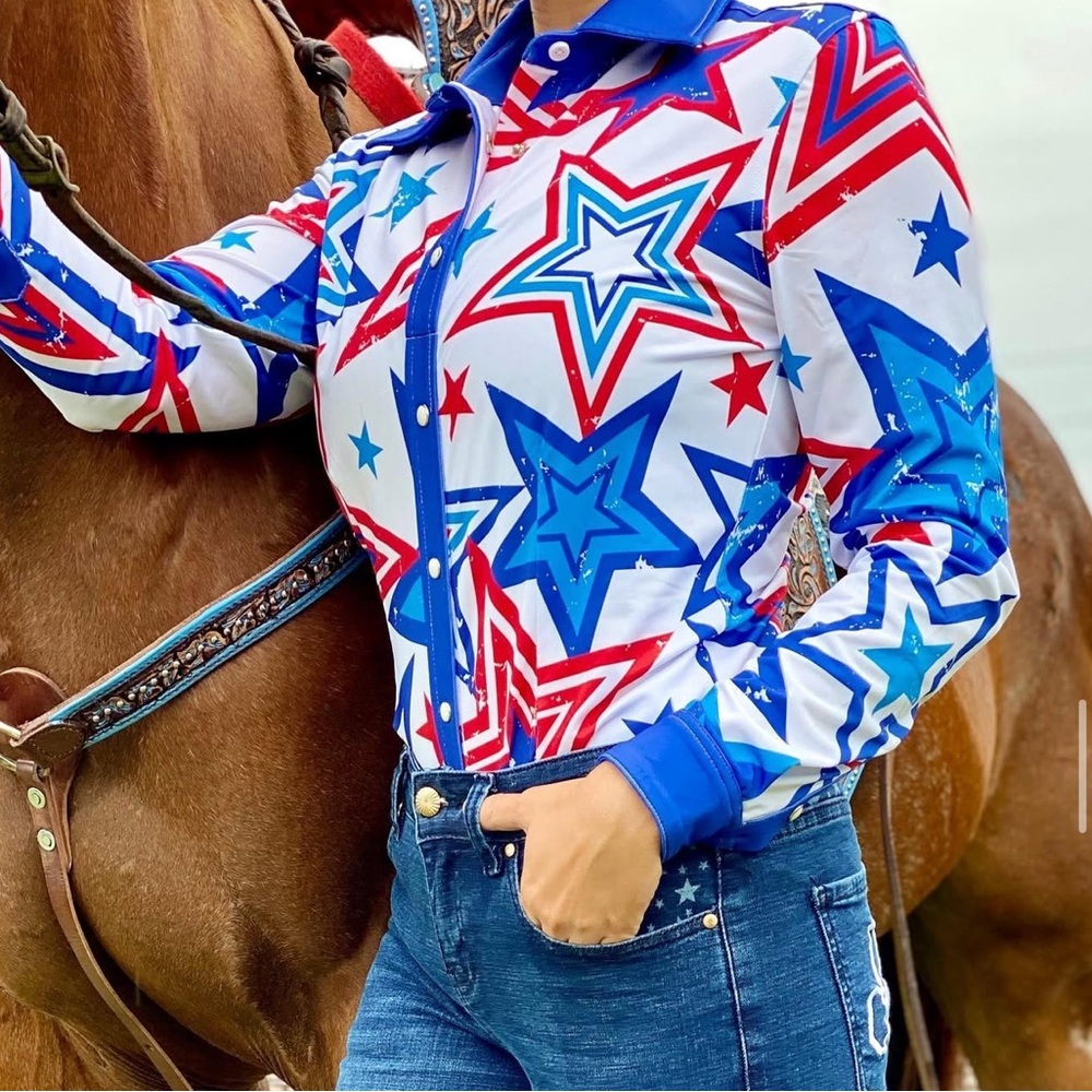 Ranch Dressn Patriotic rodeo shirt